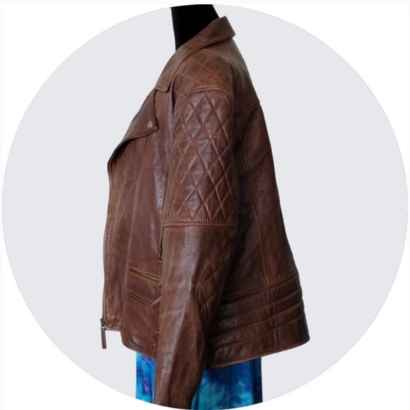 Plus Size REAL Leather Moto Jacket - 3X but FITS SMALL (like a 1X/2X) - Picture 2 of 9